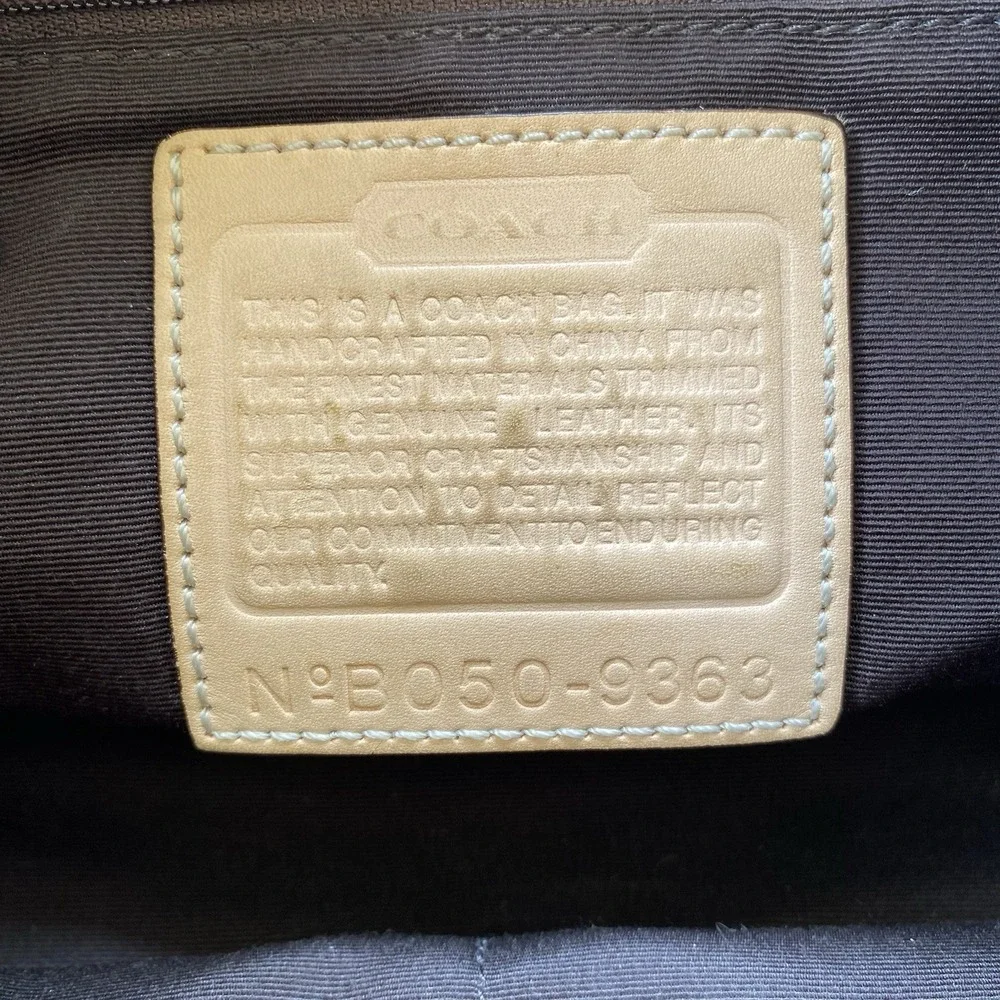 Vintage Coach Signature Logo East West Bag Jacquard C 9363 Y2K Hobo Shoulder Bag - Picture 9 of 16